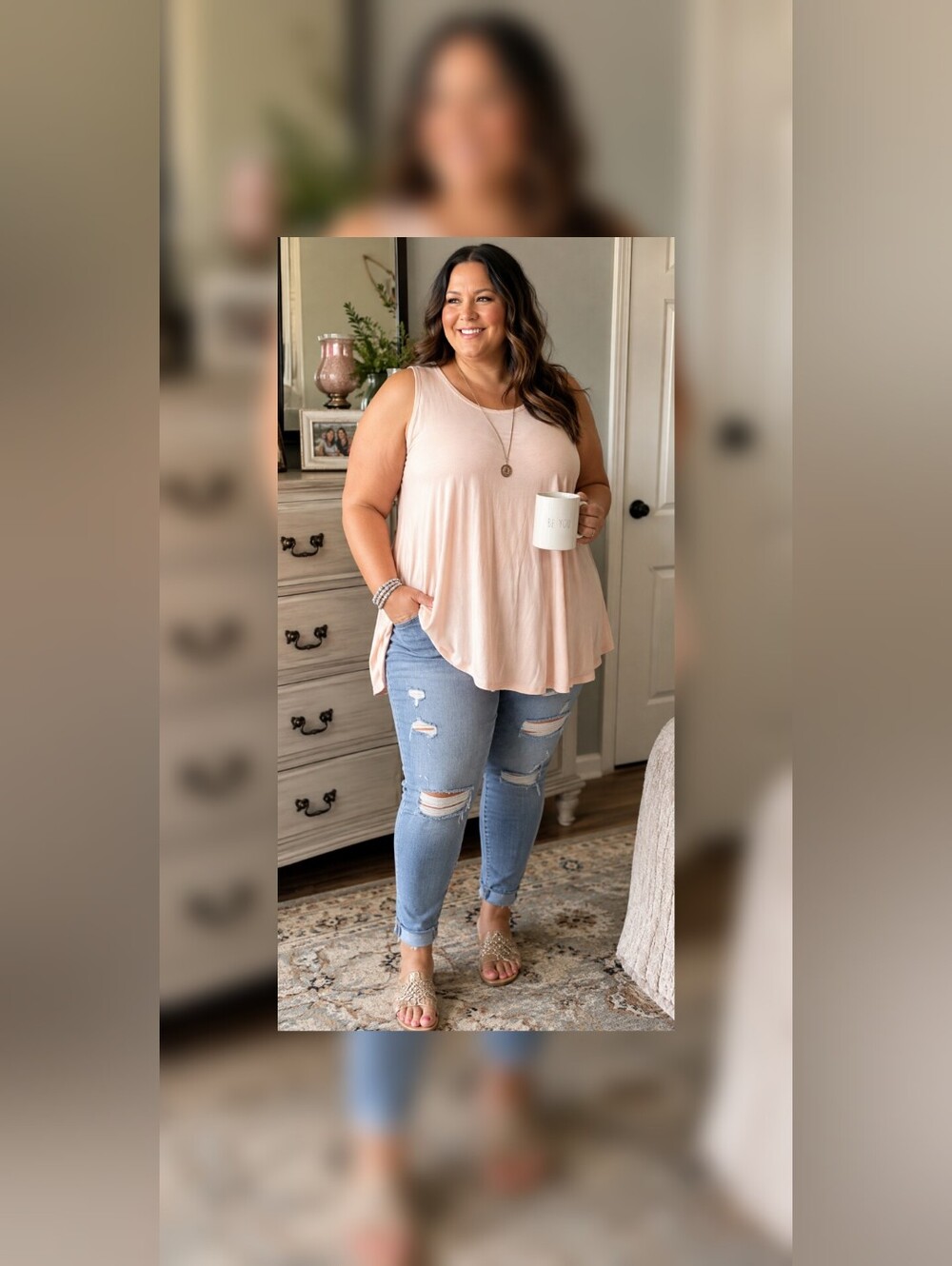 J. Tomson SUPER SOFT BLUSH PINK LAYERING TANK 3X